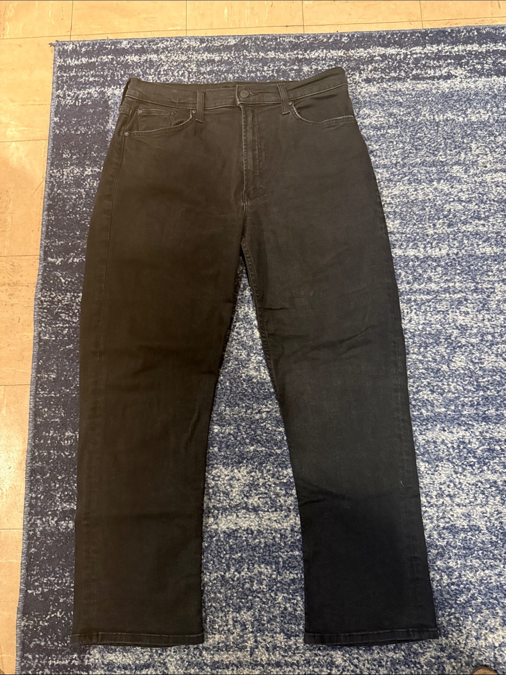 MOTHER Charcoal high waisted rider ankle jean